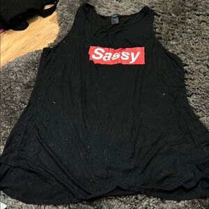 Sassy Black Tank Top